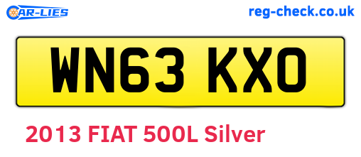 WN63KXO are the vehicle registration plates.