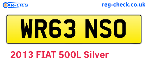 WR63NSO are the vehicle registration plates.