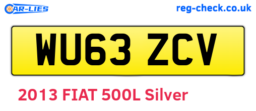 WU63ZCV are the vehicle registration plates.