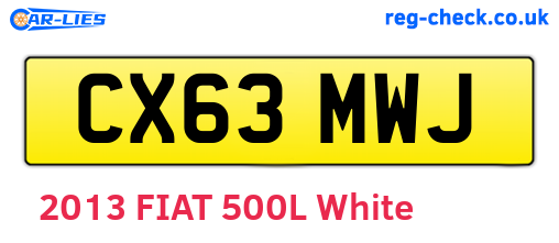 CX63MWJ are the vehicle registration plates.
