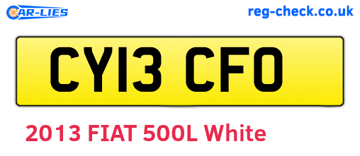 CY13CFO are the vehicle registration plates.