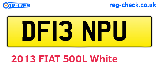 DF13NPU are the vehicle registration plates.