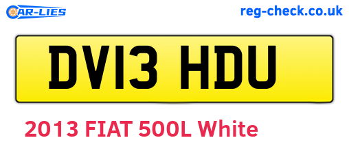 DV13HDU are the vehicle registration plates.