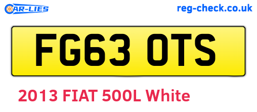 FG63OTS are the vehicle registration plates.
