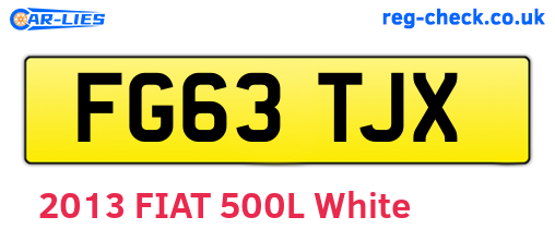 FG63TJX are the vehicle registration plates.