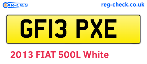 GF13PXE are the vehicle registration plates.