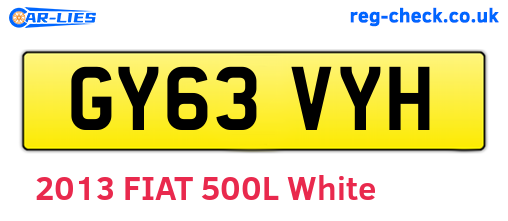 GY63VYH are the vehicle registration plates.