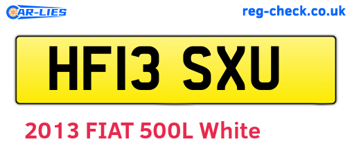 HF13SXU are the vehicle registration plates.