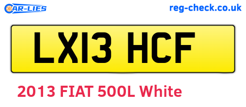 LX13HCF are the vehicle registration plates.
