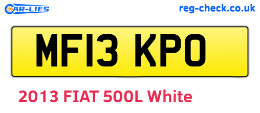 MF13KPO are the vehicle registration plates.