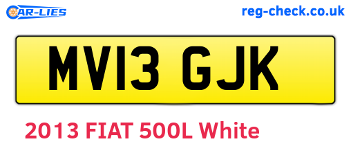 MV13GJK are the vehicle registration plates.