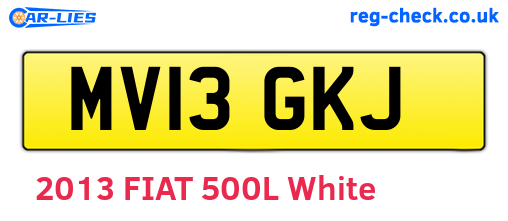 MV13GKJ are the vehicle registration plates.