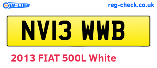 NV13WWB are the vehicle registration plates.