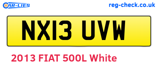 NX13UVW are the vehicle registration plates.