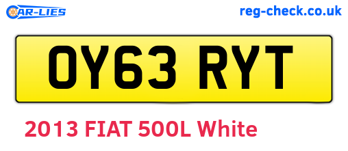 OY63RYT are the vehicle registration plates.