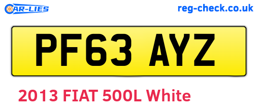 PF63AYZ are the vehicle registration plates.