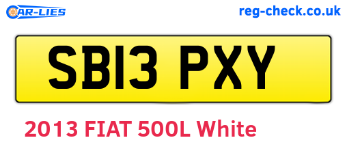 SB13PXY are the vehicle registration plates.