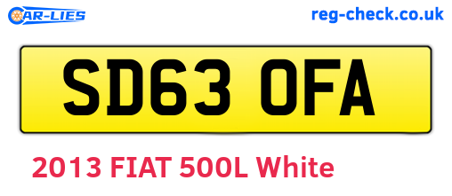 SD63OFA are the vehicle registration plates.