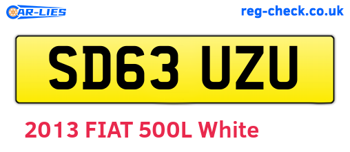 SD63UZU are the vehicle registration plates.