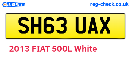 SH63UAX are the vehicle registration plates.