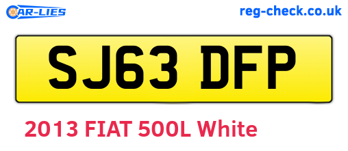 SJ63DFP are the vehicle registration plates.