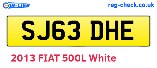 SJ63DHE are the vehicle registration plates.