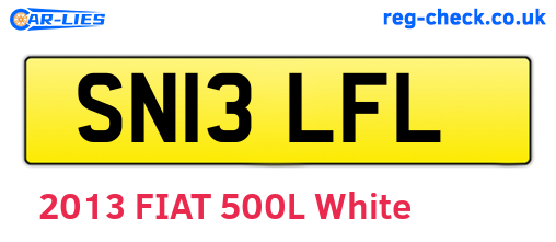 SN13LFL are the vehicle registration plates.