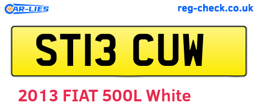 ST13CUW are the vehicle registration plates.
