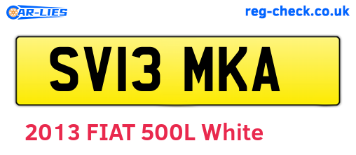 SV13MKA are the vehicle registration plates.