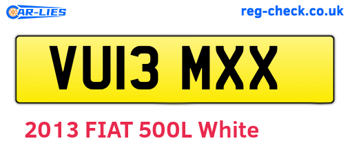 VU13MXX are the vehicle registration plates.