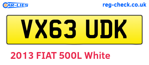 VX63UDK are the vehicle registration plates.