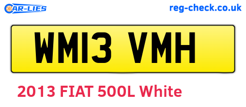 WM13VMH are the vehicle registration plates.