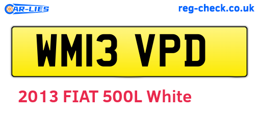 WM13VPD are the vehicle registration plates.