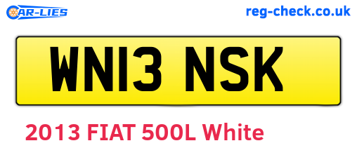 WN13NSK are the vehicle registration plates.