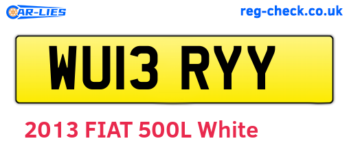 WU13RYY are the vehicle registration plates.
