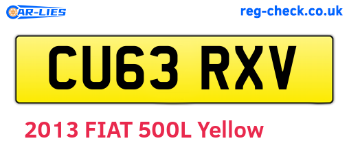 CU63RXV are the vehicle registration plates.