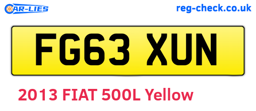 FG63XUN are the vehicle registration plates.