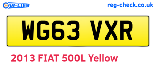 WG63VXR are the vehicle registration plates.