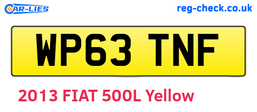 WP63TNF are the vehicle registration plates.