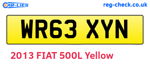 WR63XYN are the vehicle registration plates.