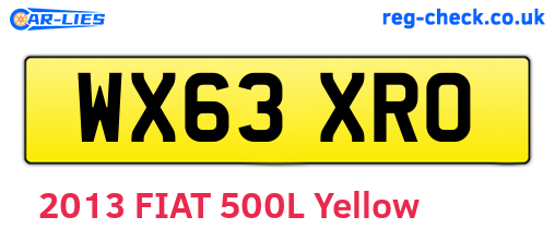 WX63XRO are the vehicle registration plates.