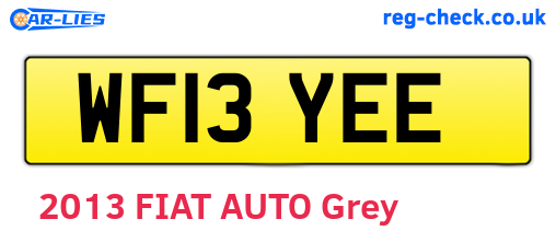 WF13YEE are the vehicle registration plates.
