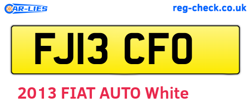FJ13CFO are the vehicle registration plates.