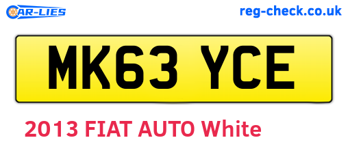 MK63YCE are the vehicle registration plates.