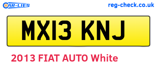 MX13KNJ are the vehicle registration plates.
