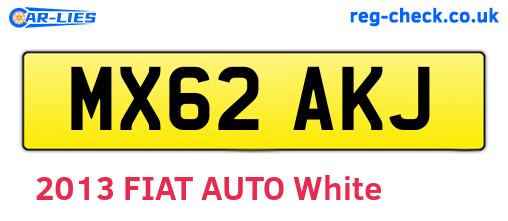 MX62AKJ are the vehicle registration plates.