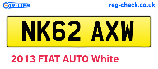 NK62AXW are the vehicle registration plates.