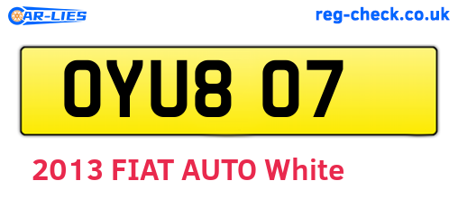 OYU807 are the vehicle registration plates.