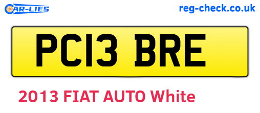 PC13BRE are the vehicle registration plates.