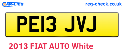 PE13JVJ are the vehicle registration plates.